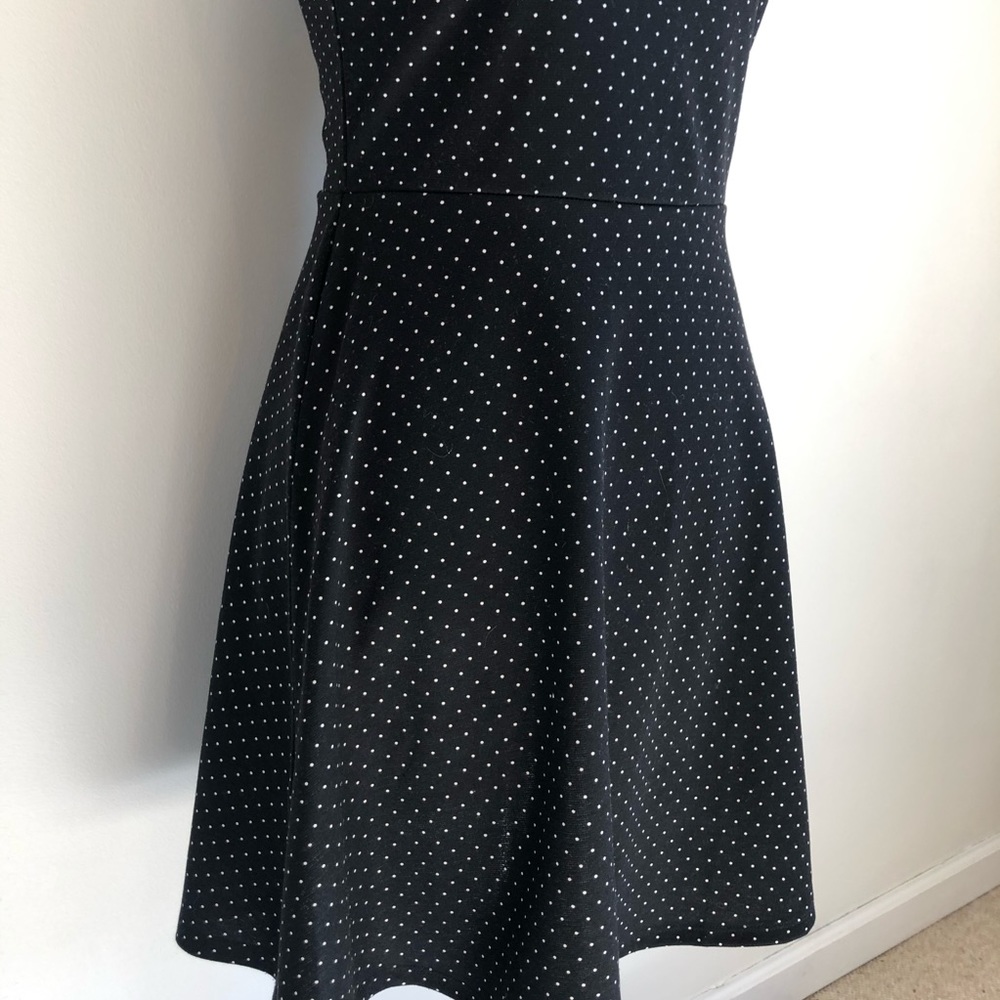 H&M Black Polka Dot Cross Strappy Skater Dress, S - Picture 7 of 16